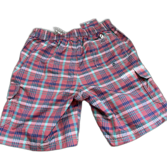 Lands End Men's Swim Plaid Board Shorts Trunks Sz M 32-34 Preppy - Picture 6 of 9